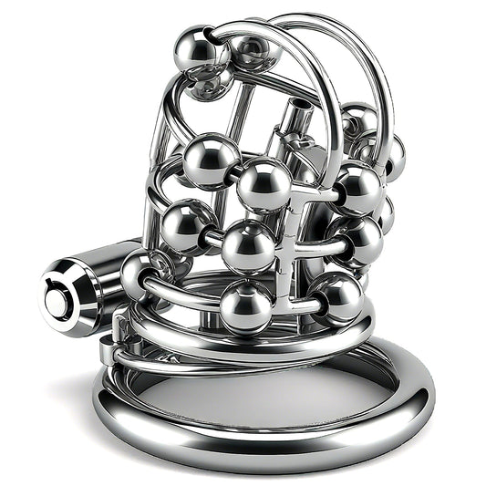 Stainless Steel Bead PA Chastity Cage 1