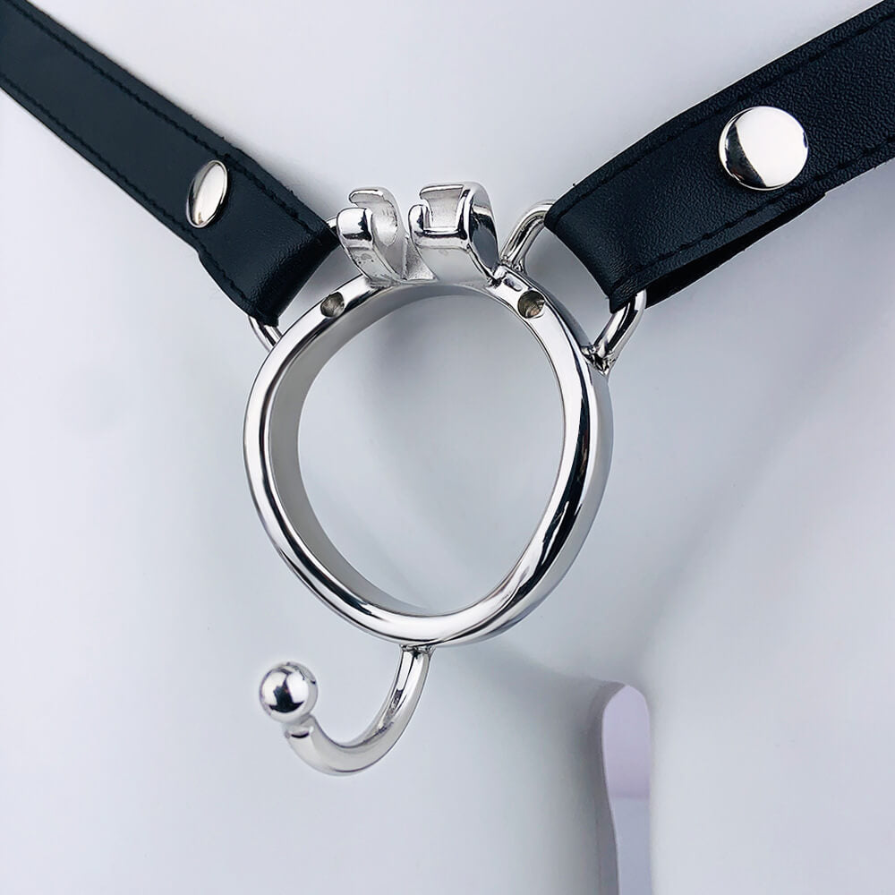 Leather Keuschheitskäfige Anti-off verstellbar