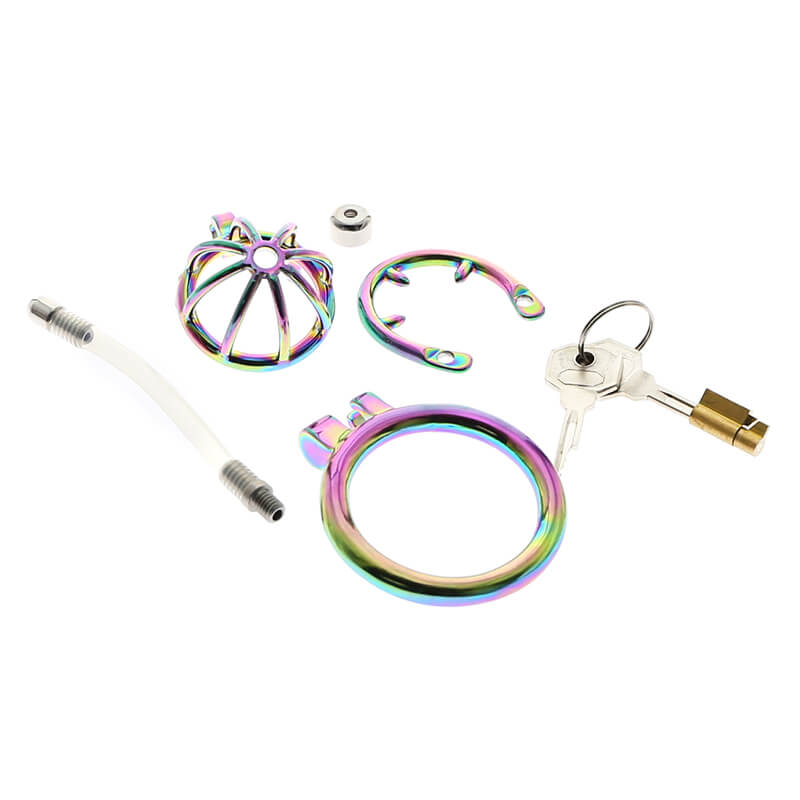 Rainbow Keuschheitskäfig mit Harnröhren Katheter