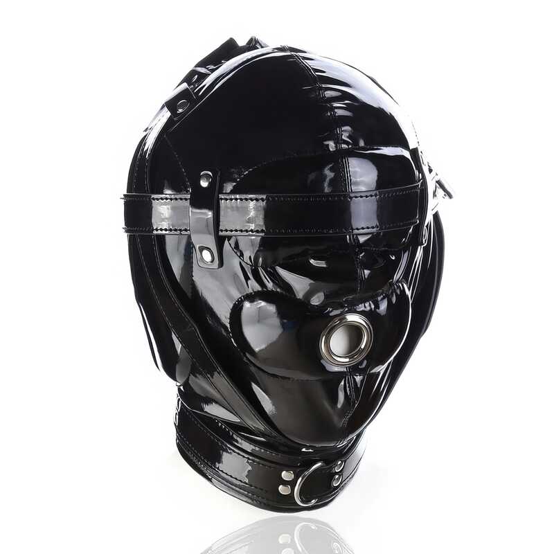 Bdsmhaube Aus Glänzendem Leder