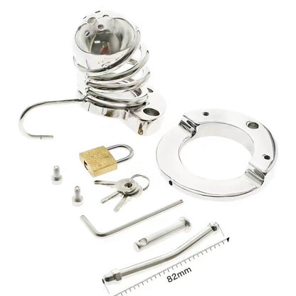 2 in1 Edelstahl Helm Keuschheitskäfig