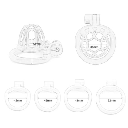 Sissy Keuschheitskäfig mit 4 Rings