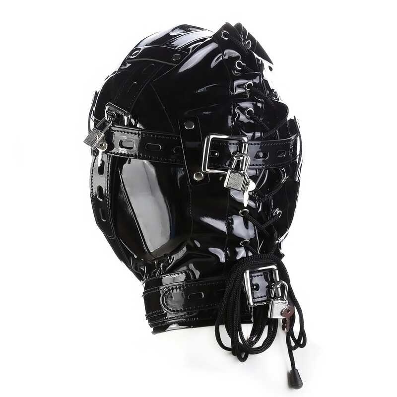 Bdsmhaube Aus Glänzendem Leder