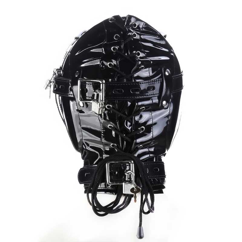 Bdsmhaube Aus Glänzendem Leder