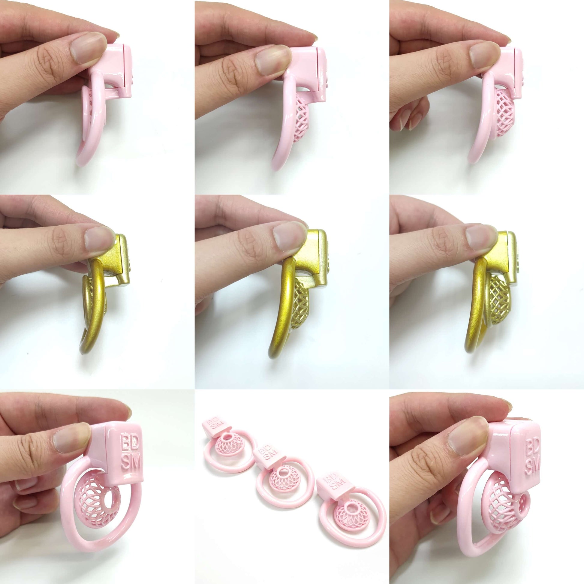 Super kleines retikulares BDSM Entblößungsgeäuse mit 3D 4Ringen – Produktansicht 7
