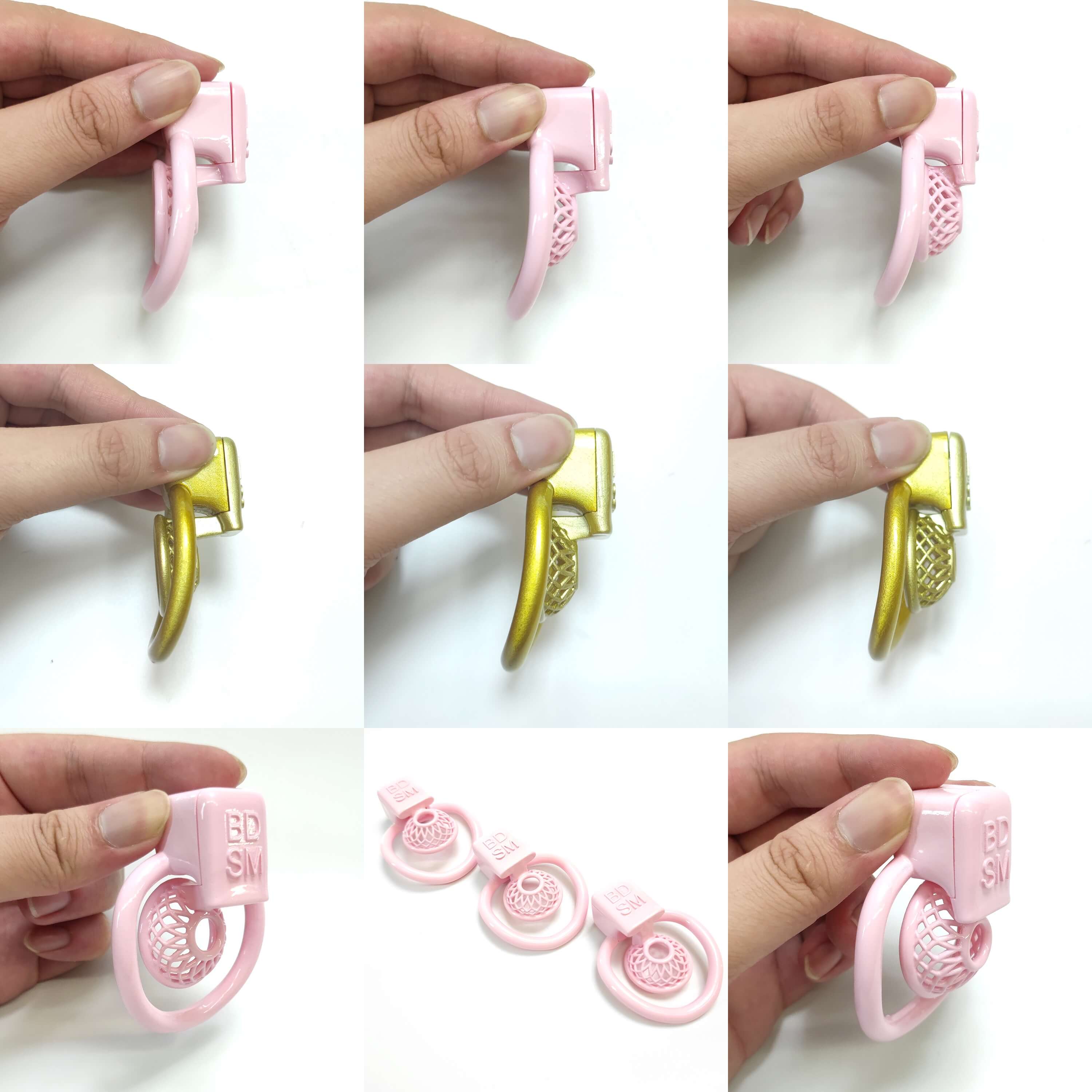 Super kleines retikulares BDSM Entblößungsgeäuse mit 3D 4Ringen