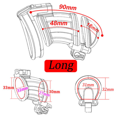 3D Double-headed Keuschheitskäfig mit 3 Rings
