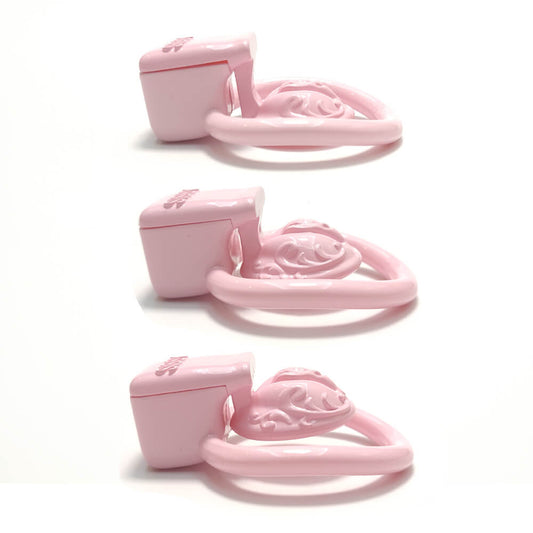 3D Mini Sissy Vaginalenthaltsamkeitskäfig mit 4 Ringen – Produktbild