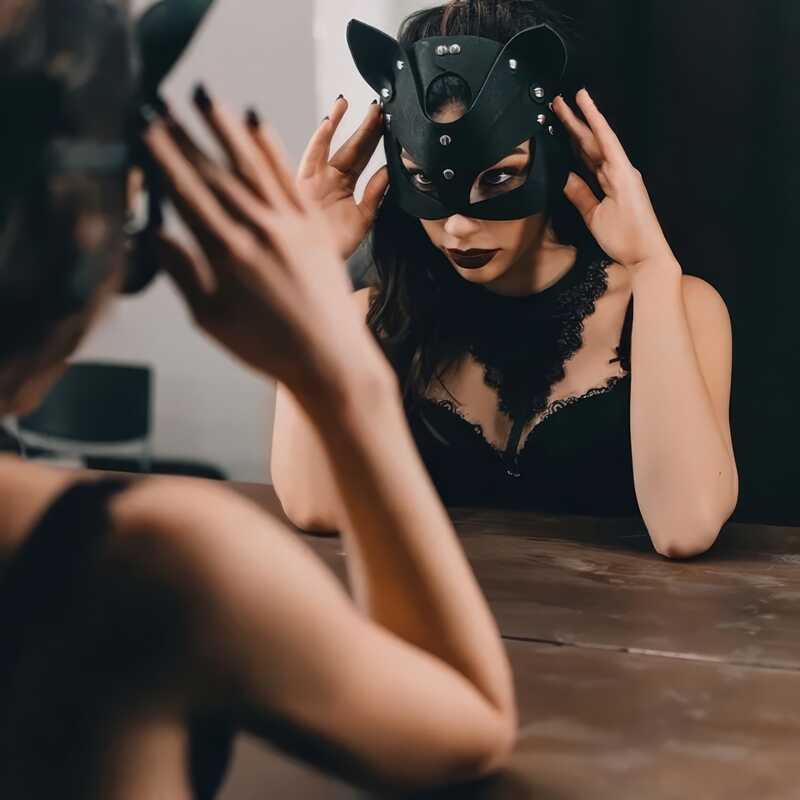Schwarze Katzenmaske 20 BDSM