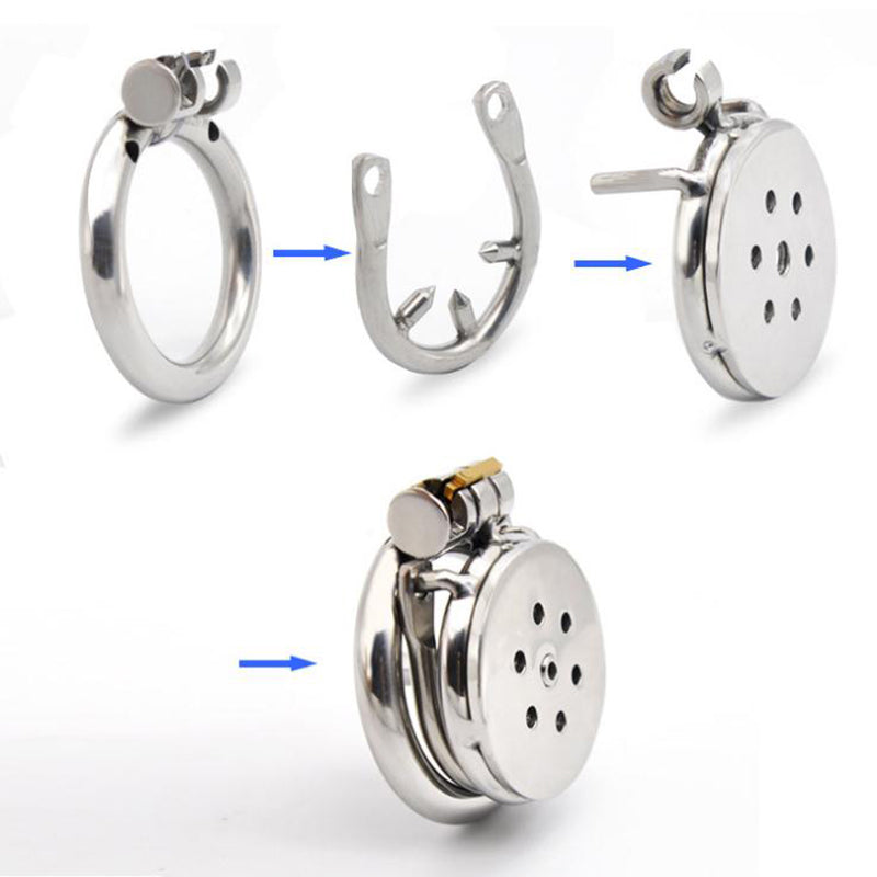 Keuschheitskäfig Metal mit Urethra-Sonde A399