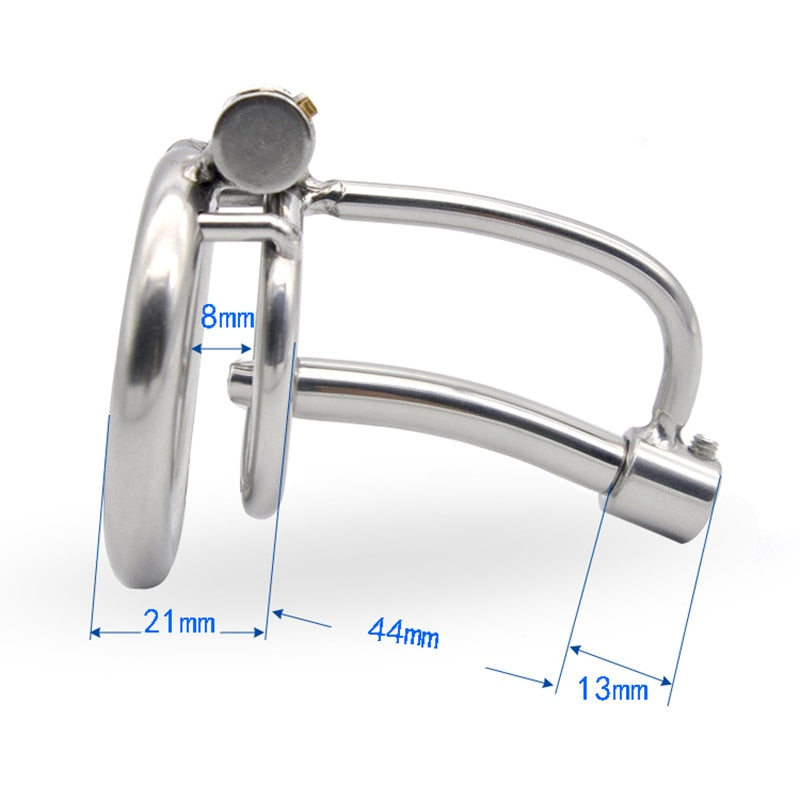 Keuschheitskäfig aus Metall mit verstellbarem Harnröhrenkatheter 8 bis 12 mm, A279-P – Produktansicht 3