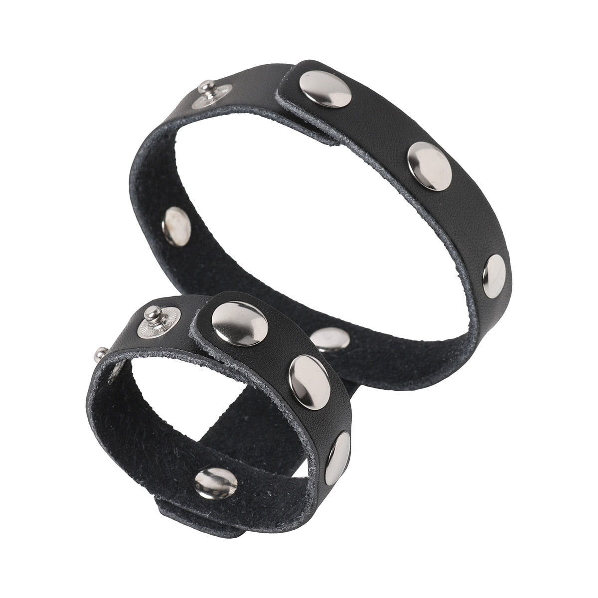 Kinky Leder Penisschutz mit zwei Ringen für Penis und Hoden