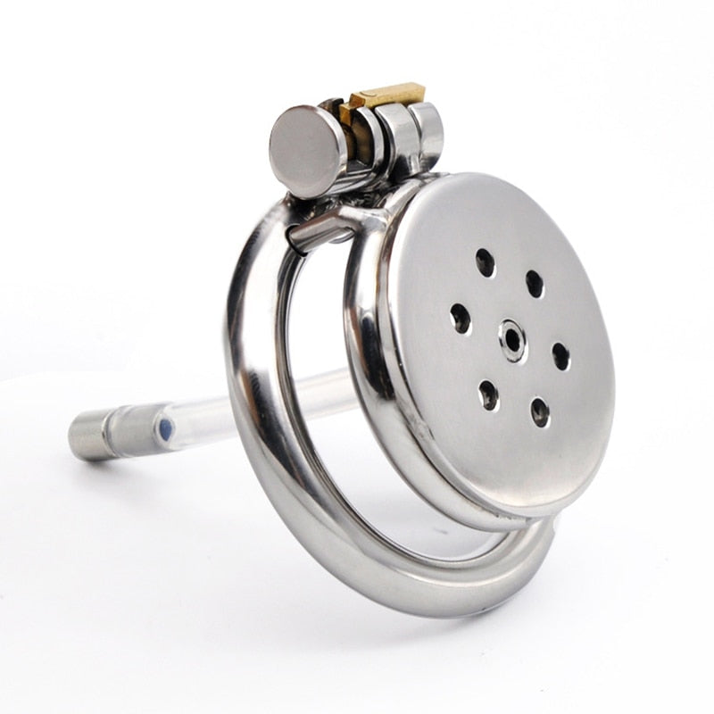 Keuschheitskäfig Metal mit Urethra-Sonde A399
