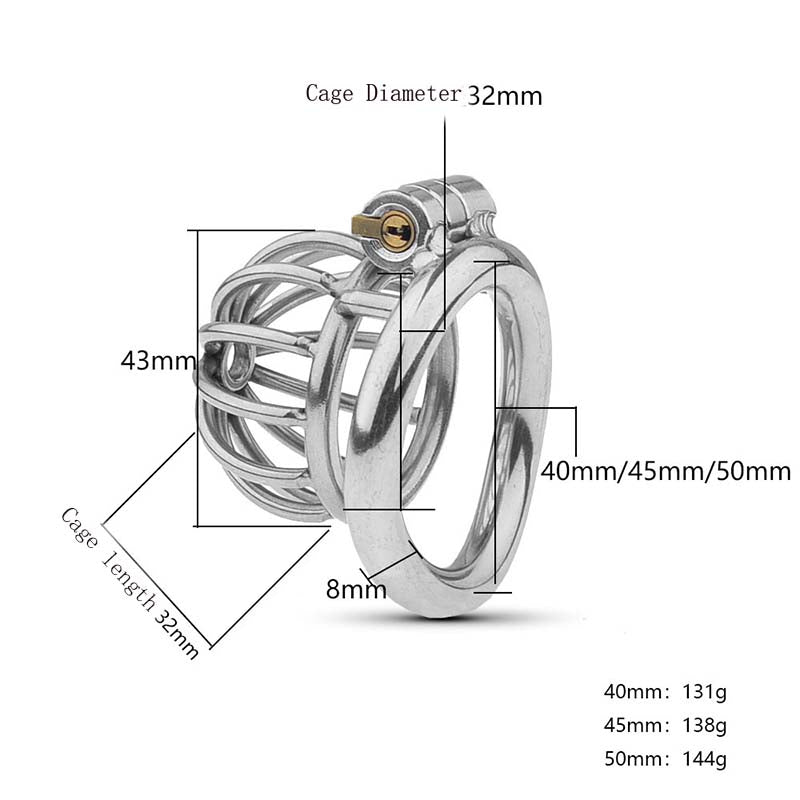 Keuschheitskäfig aus Metall mit Harnröhrenplug - UL203 – Produktansicht 3