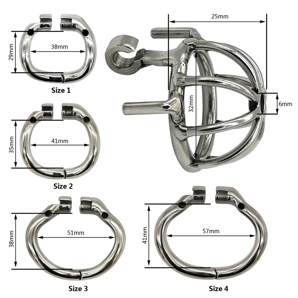 Keuschheitskäfig aus Metall mit Harnröhrenplug - S055