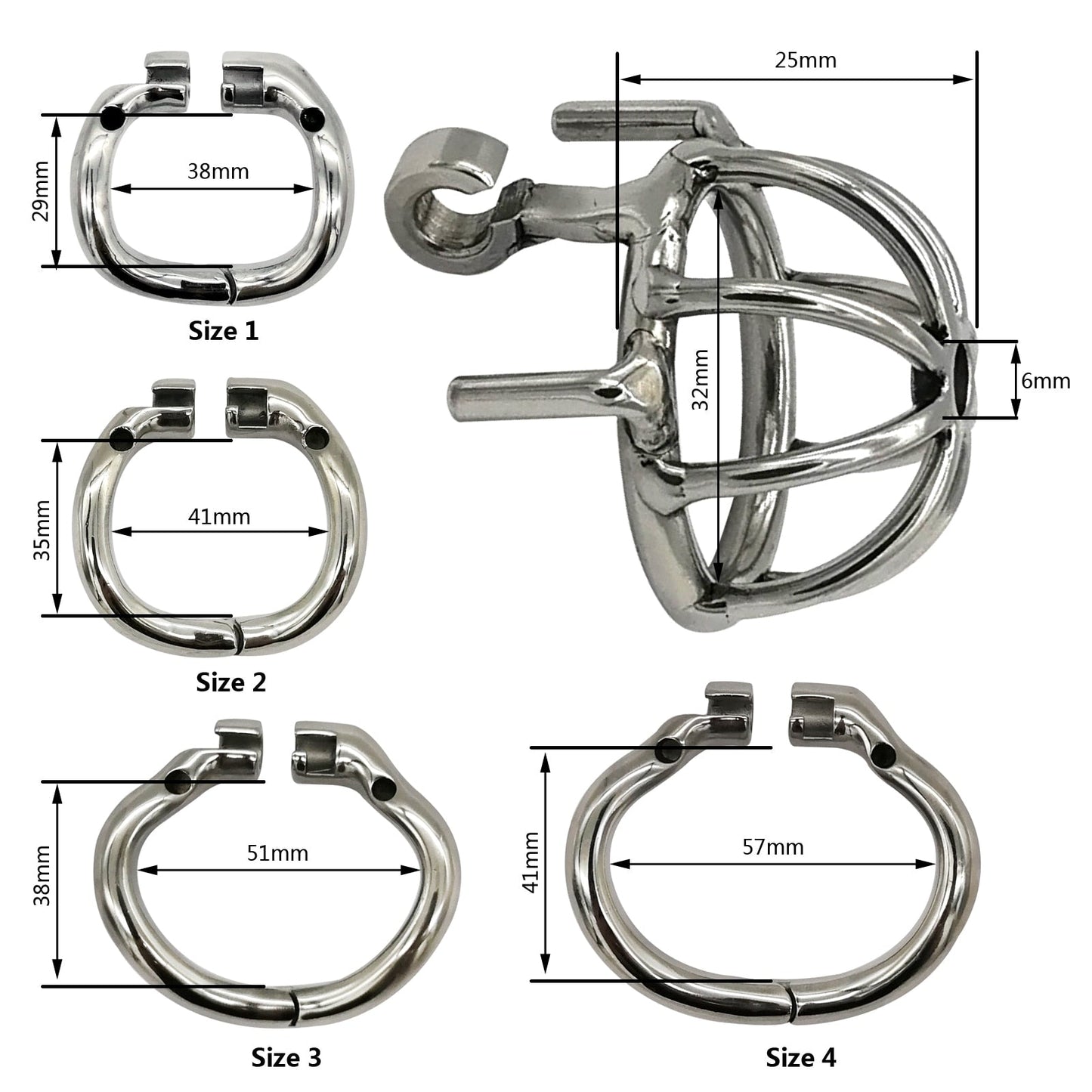 Keuschheitskäfig aus Metall mit Harnröhrenplug - S055 – Produktansicht 3