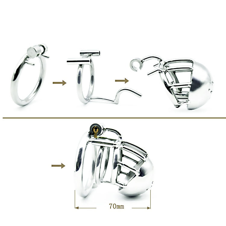 Keuschheitskäfig aus Metall für PA-Piercing - A400-1