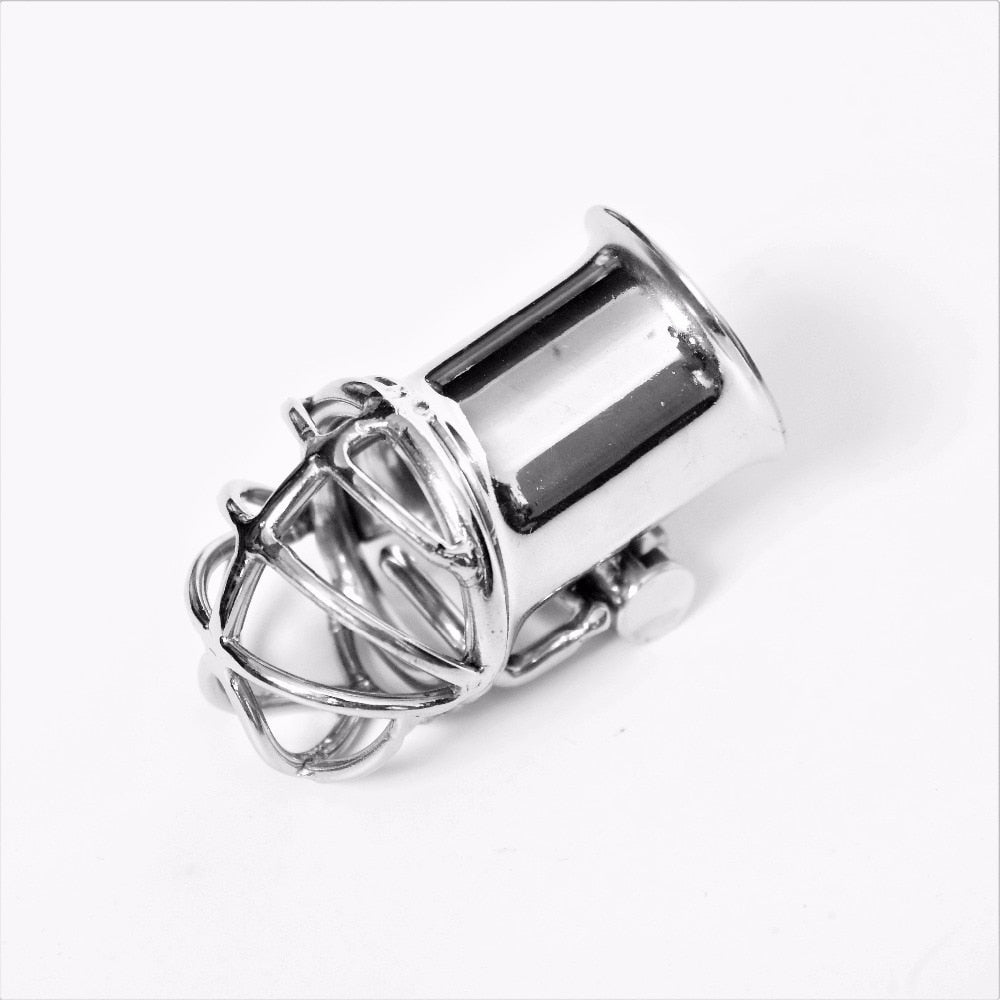 Keuschheitskäfig aus Metall für Frenum-Piercing Rohr 28,5mm S082