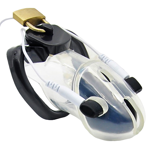 Elektrischer Keuschheitskäfig Mann - Holy Trainer G2 Transparent