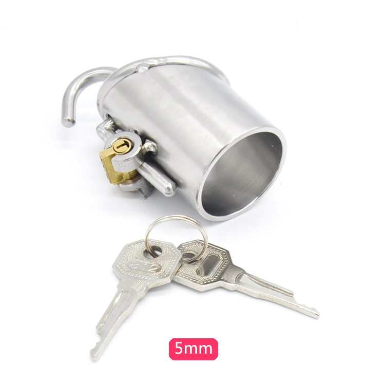 Keuschheitskäfig aus Metall mit Harnröhrenplug für PA Piercing Rohr 33mm A213 – Produktansicht 2