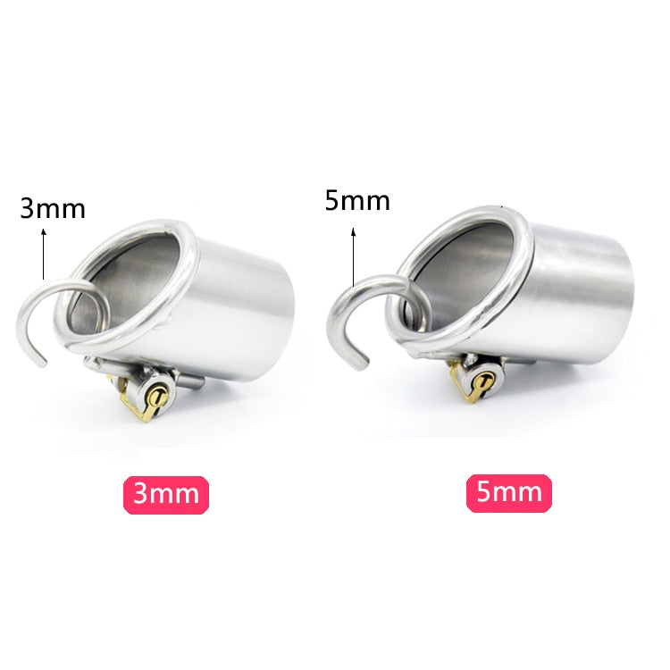 Keuschheitskäfig aus Metall mit Harnröhrenplug für PA Piercing Rohr 33mm A213 – Produktansicht 5