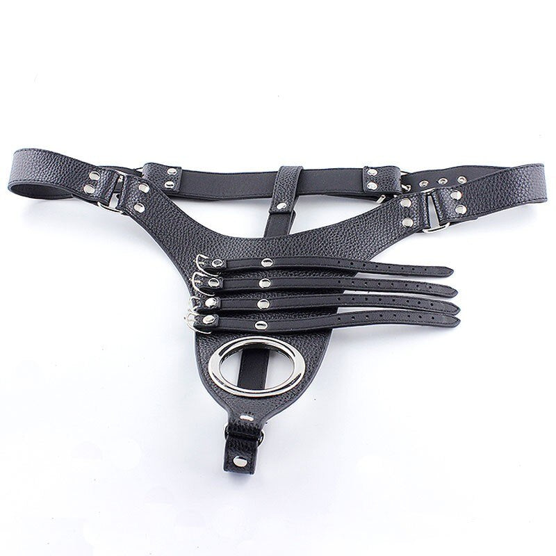 Leder BDSM Unterwäsche mit Cock Halter – Produktbild