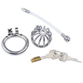 Keuschheitskäfig aus Metall mit Harnröhrenplug - UL203