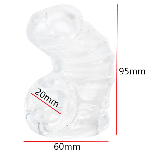 Keuschheitskäfig aus Silikon Das transparente Kondom – Produktansicht 2