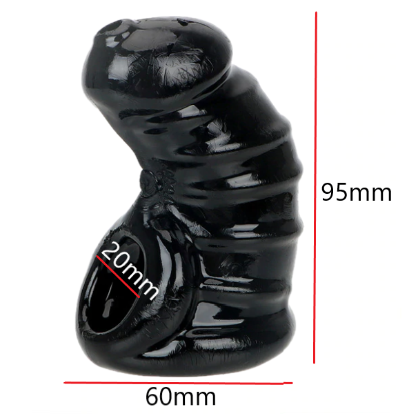Keuschheitskäfig aus Silikon  Das schwarze Kondom