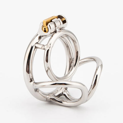 Edelstahl-Keuschheitskäfig mit Hodenring