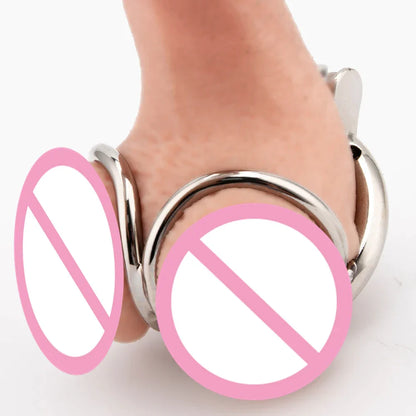 Edelstahl-Keuschheitskäfig mit Hodenring