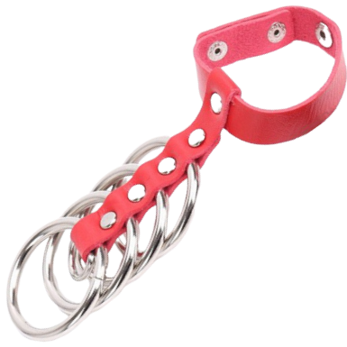Keuschheitskäfig Aus Leder Le Blason M Rot – Produktbild