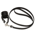 Schwarzes BDSM Halsband aus Kunstleder mit Zugleine für Hoden