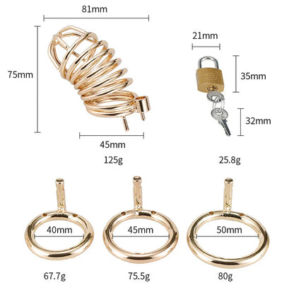 Metall Gold Keuschheitskäfig