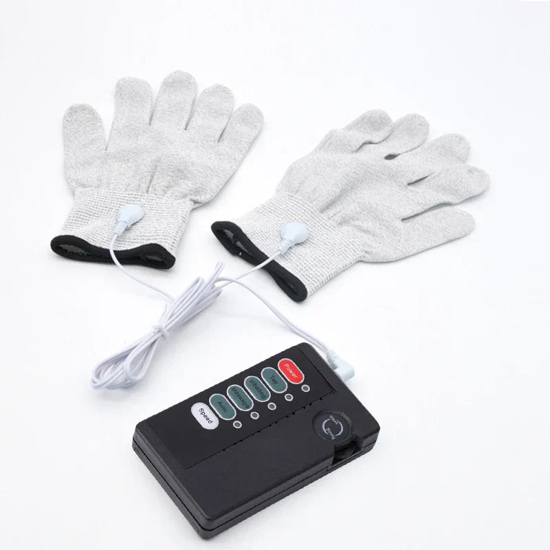Elektrische Schock E-Stim Weiße Leitfähige Handschuhe