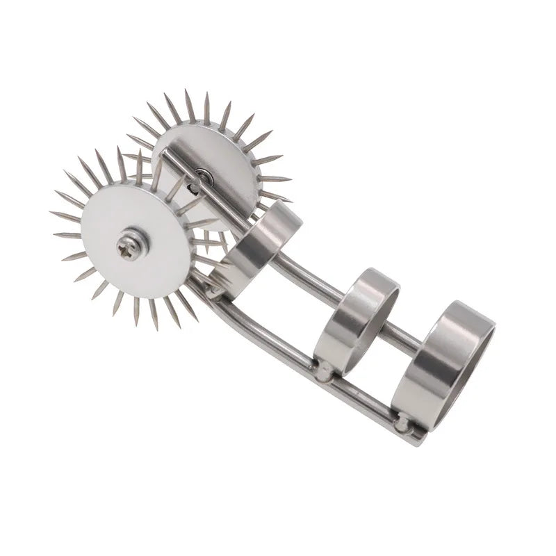 Eisenstich Doppelte Wartenberg Nadelrad Finger Spielzeug aus Edelstahl – Produktansicht 2