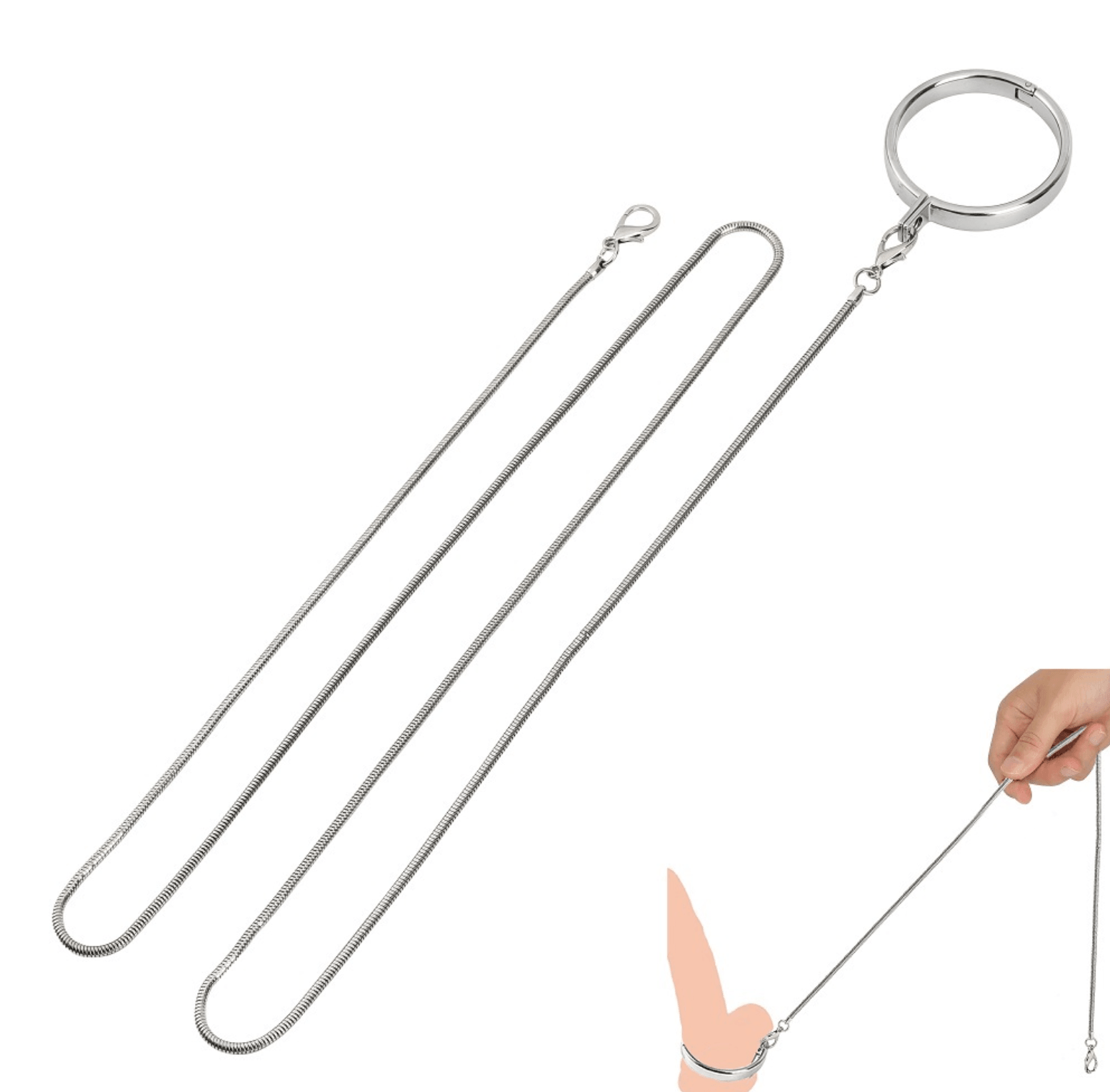 Metallverschluss Genitalhalsband mit Kettenleine