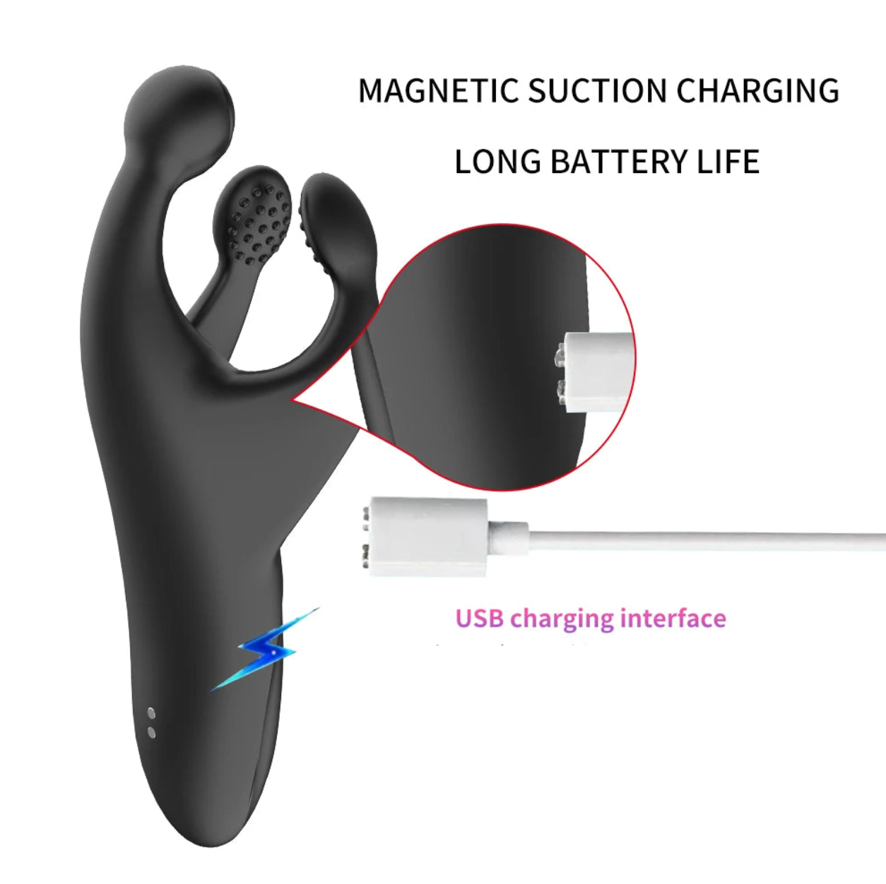 Dreiäugiger Silikon Vibrator für Hodenmassage – Produktansicht 5