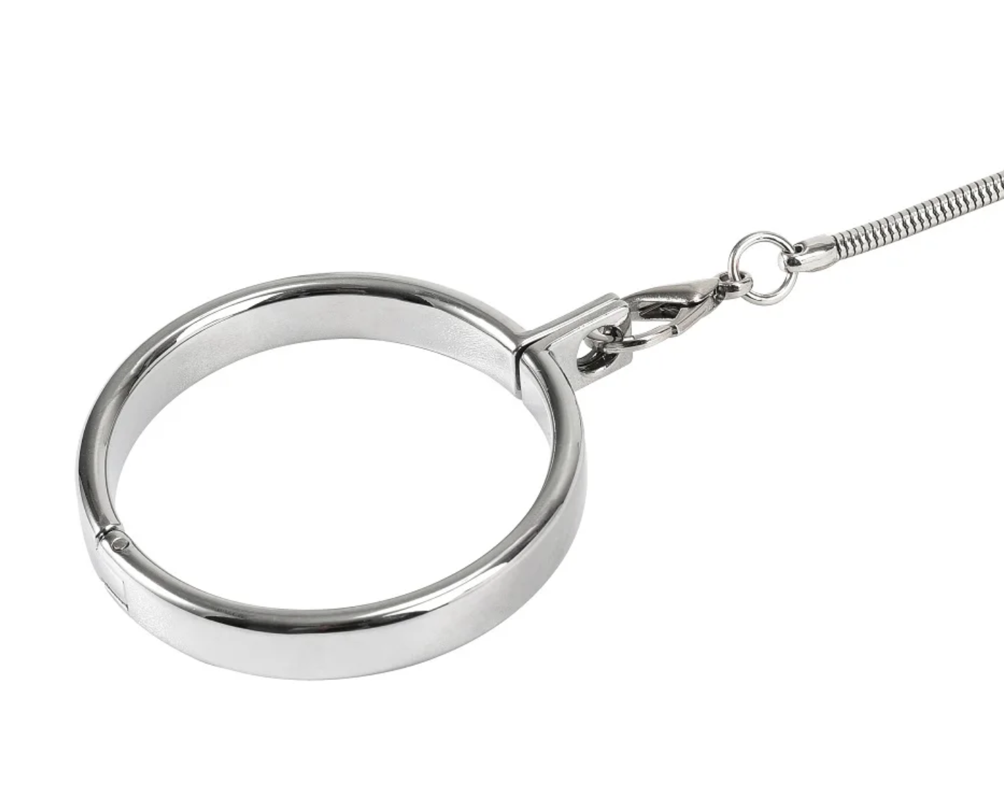 Metallverschluss Genitalhalsband mit Kettenleine – Produktansicht 3