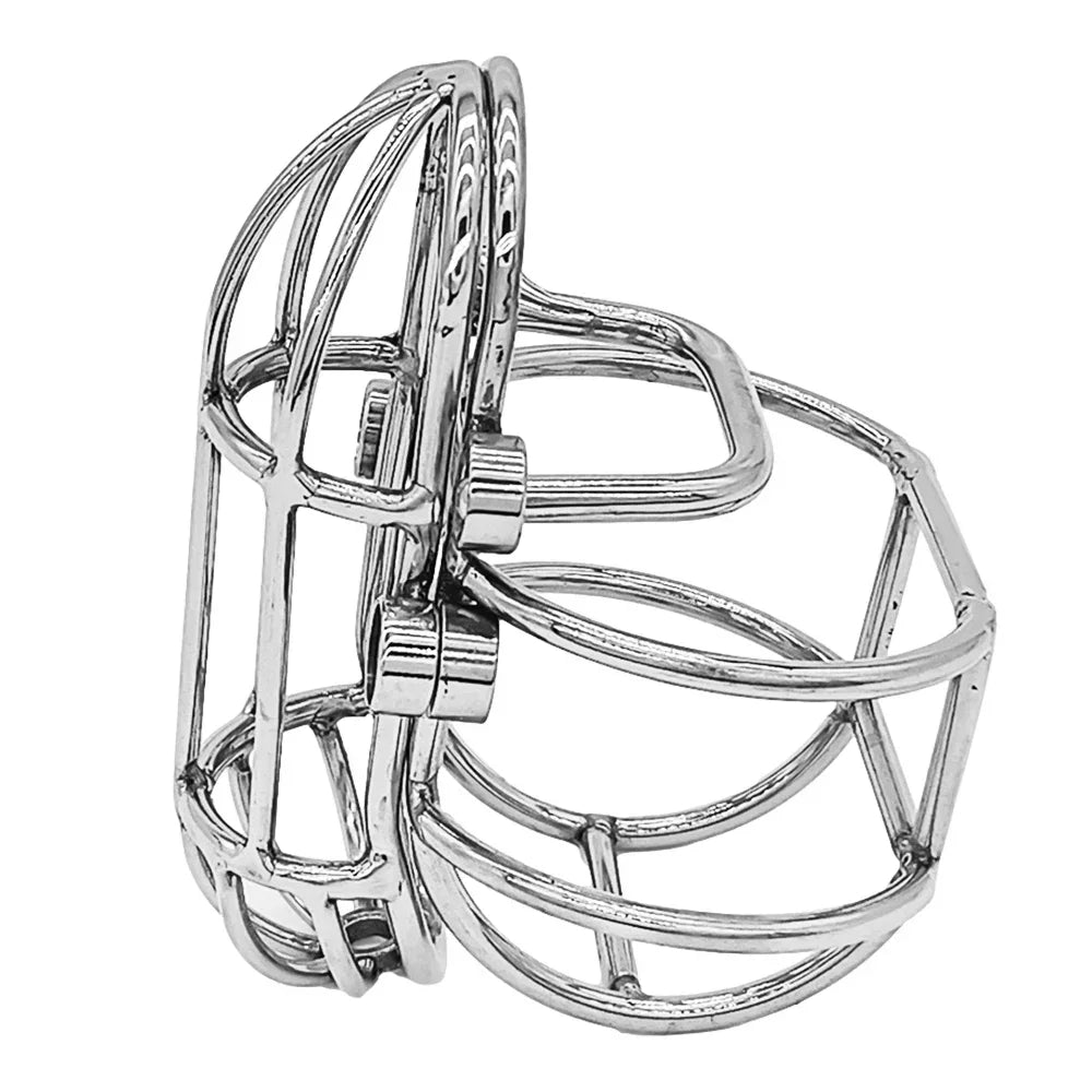 Männliche Edelstahl Perversion Käfig für Penis und Hoden
