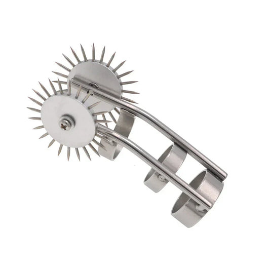 Eisenstich Doppelte Wartenberg Nadelrad Finger Spielzeug aus Edelstahl – Produktbild