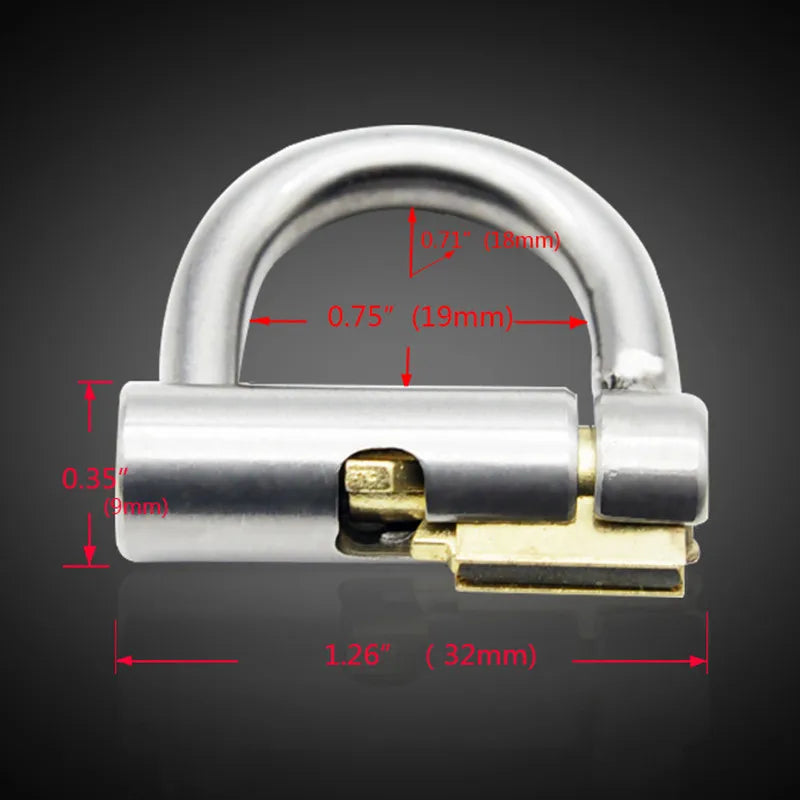 Edelstahl PA Schloss Keuschheitskäfig mit D-Ring
