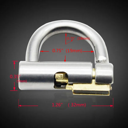 Edelstahl PA Schloss Keuschheitskäfig mit D-Ring