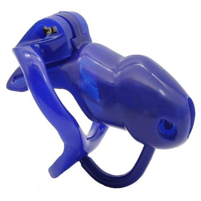 Männlicher Keuschheitskäfig GB 3000 Blue mit Hodenseparator – Produktbild