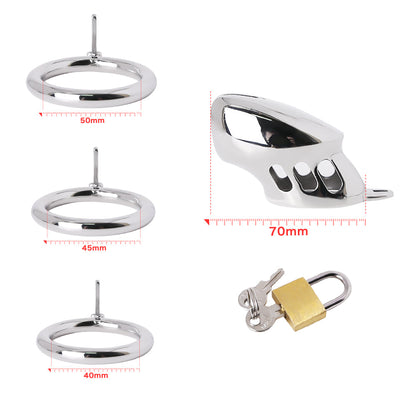 BDSM Edelstahl Keuschheitsgerät mit Spitze Ring