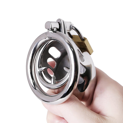 BDSM Edelstahl Keuschheitsgerät mit Spitze Ring
