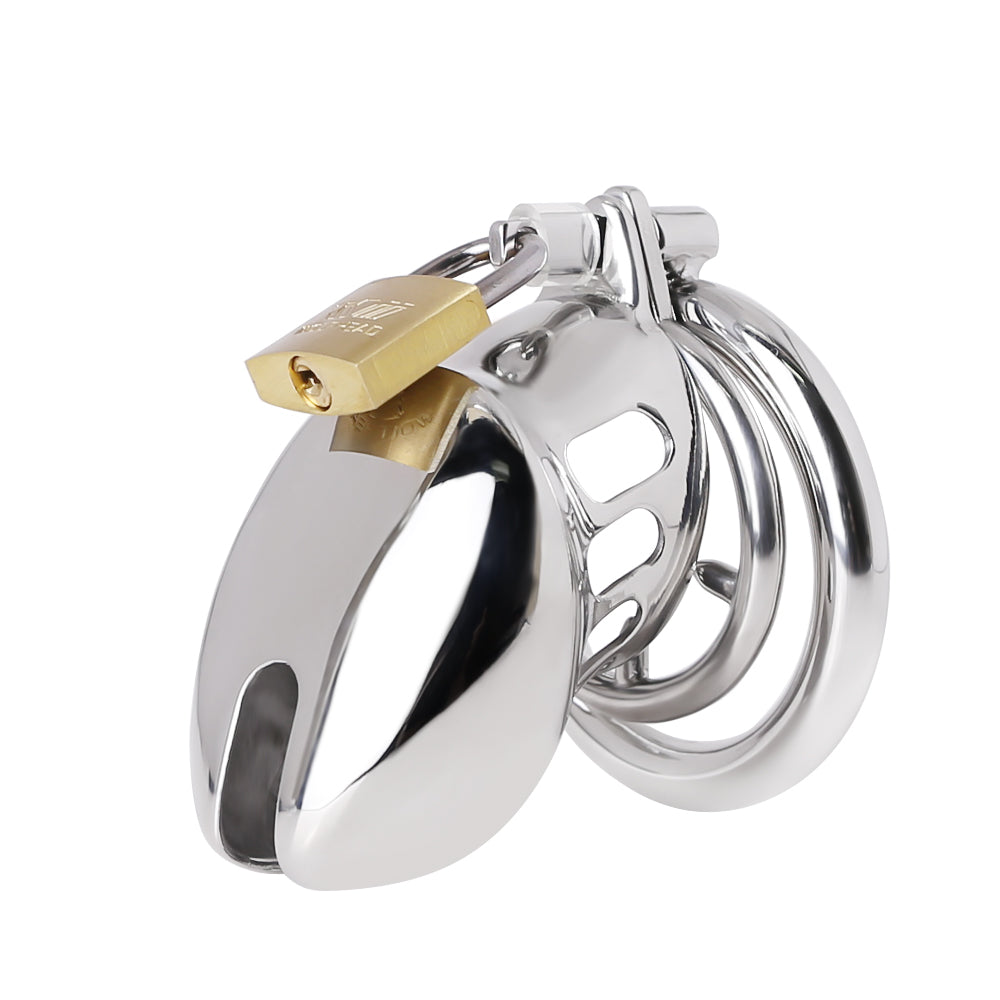 BDSM Edelstahl Keuschheitsgerät mit Spitze Ring