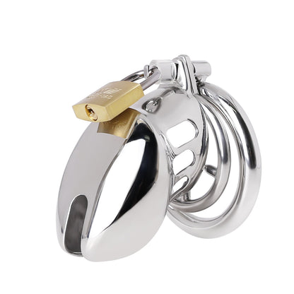 BDSM Edelstahl Keuschheitsgerät mit Spitze Ring