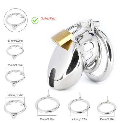 BDSM Edelstahl Keuschheitsgerät mit Spitze Ring