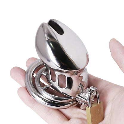 BDSM Edelstahl Keuschheitsgerät mit Spitze Ring